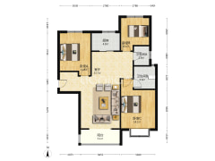 天伦湾一期 3室2厅 南 北-涿州天伦湾一期户型图