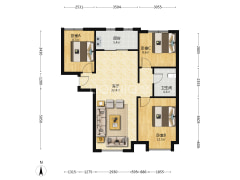 本房是经典的南北通透的三居室，精装修拎包入住，-涿州鸿坤理想湾北区户型图