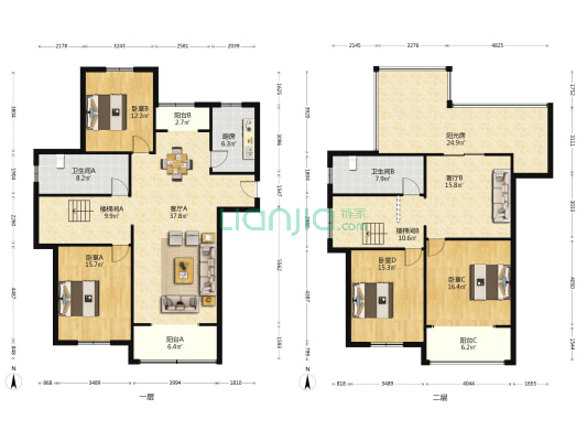 如意山水西区 4室2厅2卫 208平方