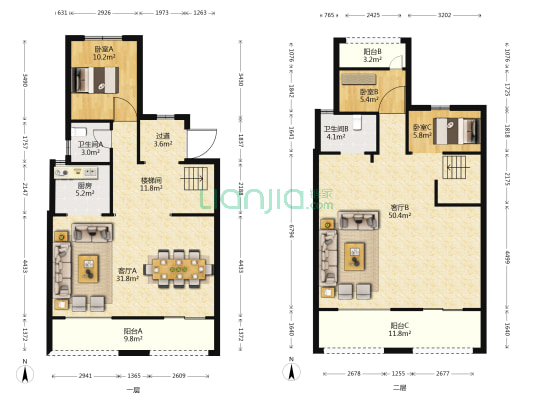 中梁国宾府 3室2厅2卫 160平方