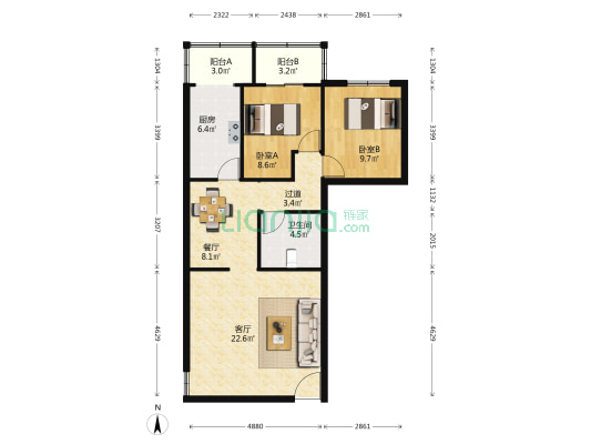 南门外大街18号 2室2厅1卫 87平方