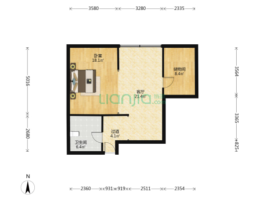 丽晶大厦 1室1厅1卫 82平方