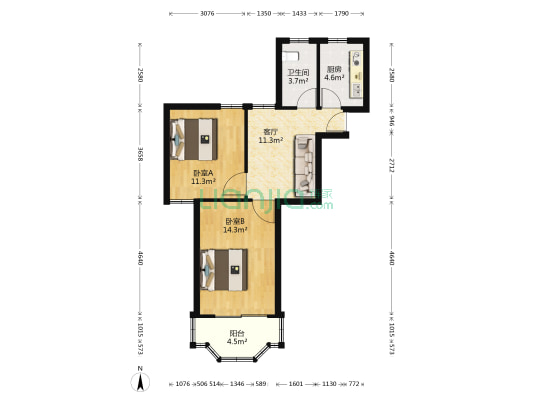 大同路780弄 2室1厅1卫 60平方
