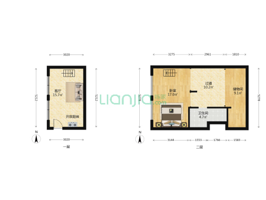 远洋保利悦和山海 1室1厅1卫 29平方