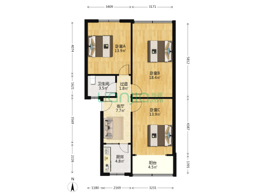 教育局家属院 3室1厅1卫 83平方