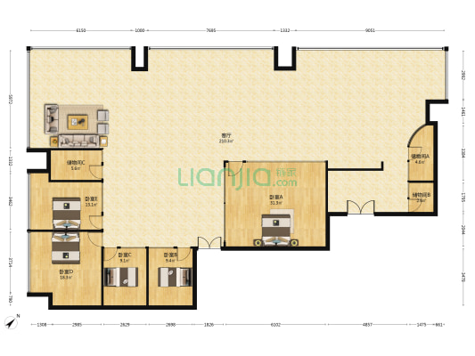 汇通新长江 5室1厅0卫 478平方