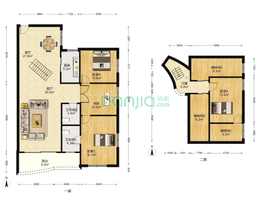 福森锦园 4室2厅2卫 130平方