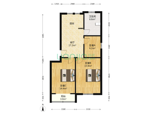 兰溪巷 3室1厅1卫 75平方
