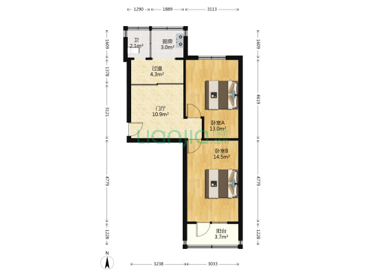 新华南楼 2室0厅1卫 61平方