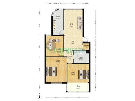 长桥直街 3室1厅1卫 103平方