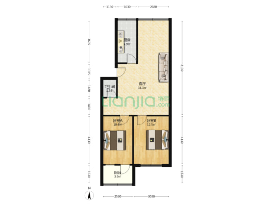 张家拐东巷 2室1厅1卫 78平方
