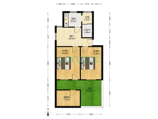 曙光新村 2室1厅1卫 62平方