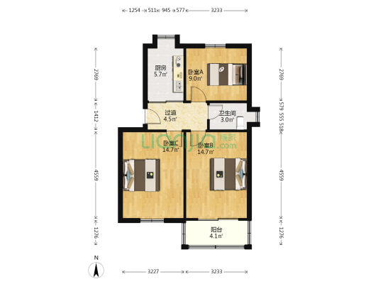 石头城79号 3室0厅1卫 69平方