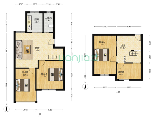 丁香苑南区 3室1厅1卫 102平方