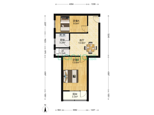 文亭街 2室1厅1卫 56平方