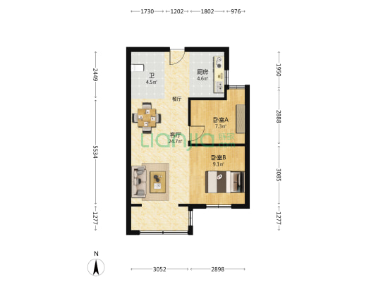 守正春江茗郡 2室1厅1卫 70平方