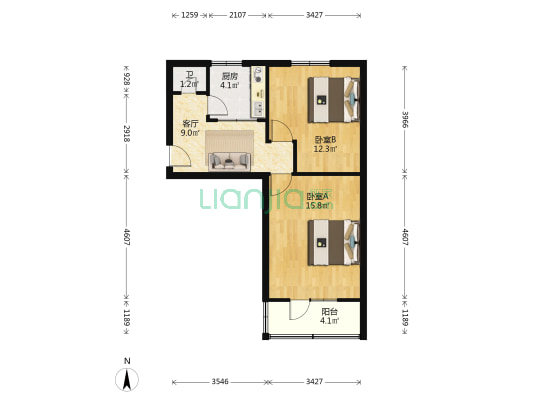 机车厂四区 2室1厅1卫 49平方