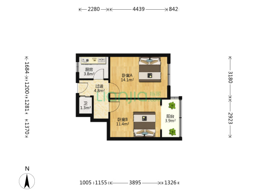 寿张路2、东平路3甲 2室0厅1卫 51平方