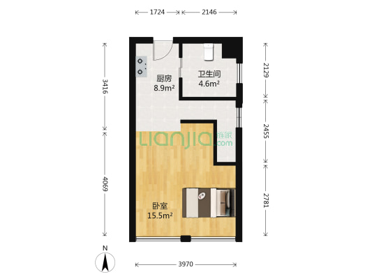 西瑞大厦 1室0厅1卫 48平方