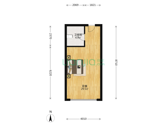 国服大厦 1室0厅1卫 63平方