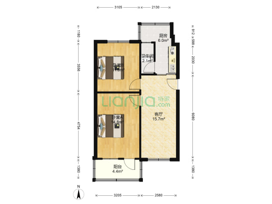 新源里铁路小区 2室1厅1卫 63平方