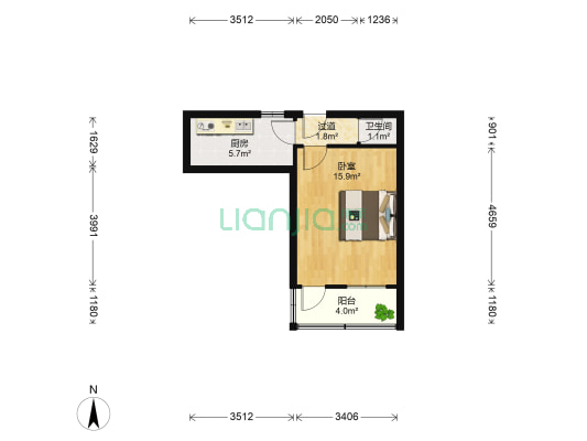 段北东路 1室0厅1卫 32平方