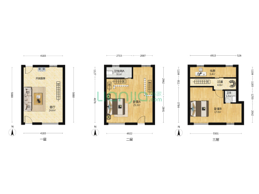 山阴路145弄 3室1厅2卫 98平方