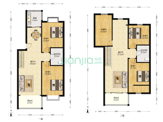 海地佳园 4室2厅2卫 98平方