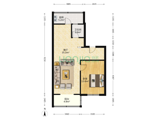 宁乐西里 1室1厅1卫 73平方