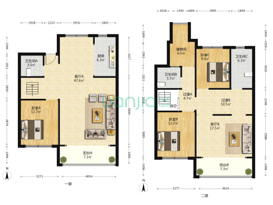 蓝光雍锦半岛 3室2厅3卫 167平方