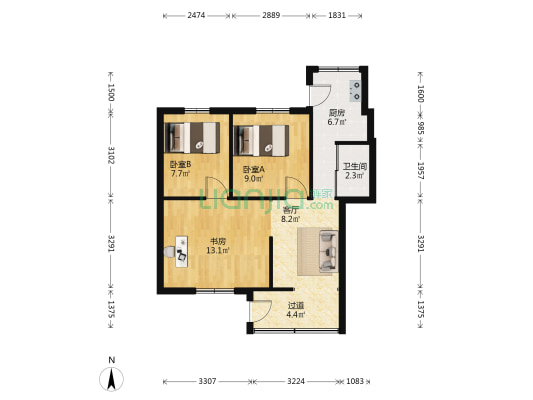 新华村 3室1厅1卫 63平方