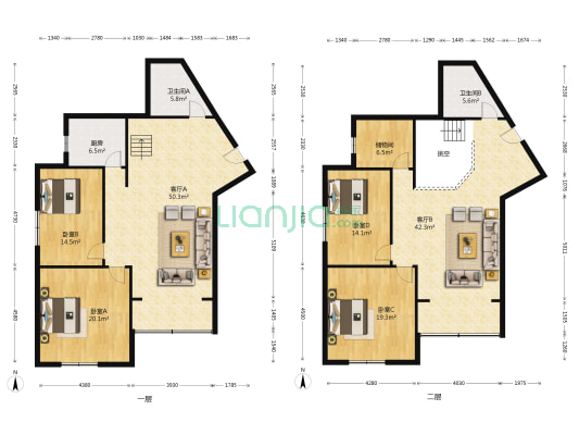 华脉新村 4室2厅2卫 278平方