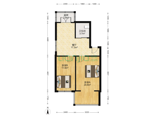 一汽48街区 2室1厅1卫 66平方