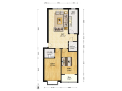 鹏渤公园里 2室2厅 南 北-涿州鹏渤公园里户型图