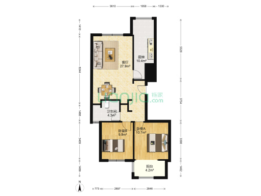 田逸之星 2室1厅1卫 89平方