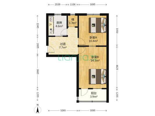 帛方纺织有限公司北生活一区 2室0厅0卫 52平方