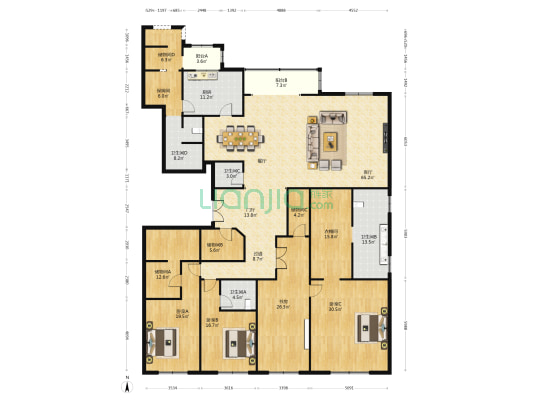 南湖玖號院 4室1厅4卫 326平方