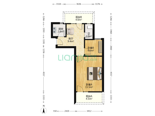 电业小区 2室1厅1卫 49平方