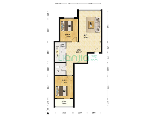 红凤名邸 2室1厅1卫 101平方