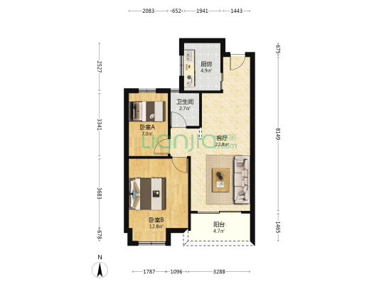 上伊锦苑 2室1厅1卫 71平方