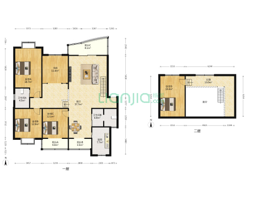 亿达花园 5室1厅2卫 211平方