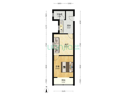 愚园路488弄 1室1厅1卫 43平方