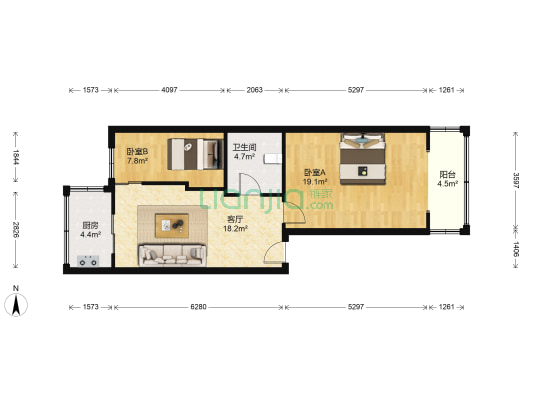 清真公寓 2室1厅1卫 78平方
