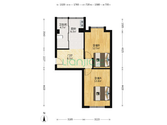 德胜佳苑 2室0厅1卫 59平方