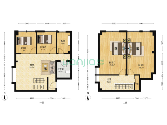 金花商业大厦 5室1厅1卫 97平方