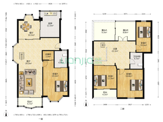 中山家园(海曙区) 4室2厅2卫 182平方