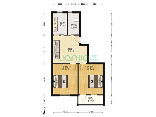 桐泾南路510号 2室1厅1卫 71平方