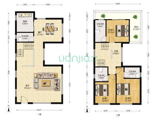 碧桂园中央半岛 3室2厅4卫 320平方