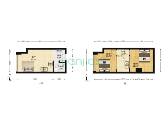 中奥城际NASA 2室1厅1卫 40平方