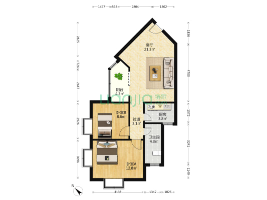 大滩大厦 2室1厅1卫 73平方